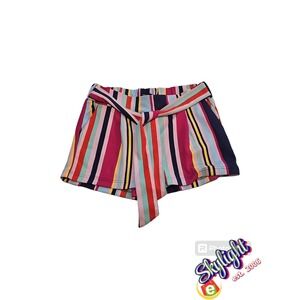 Body By Us Women's Mini Belted Shorts Elastic Size Large Waist 32-36" Inseam 3.5